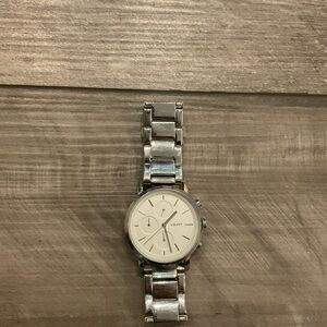 DKNY Metallic Silver Watch with Cream Dial